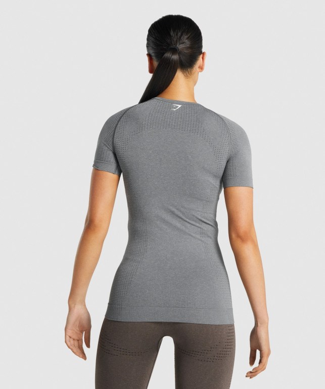 Grey Gymshark Vital Seamless 2.0 Women's T Shirts | US-54ASQNY