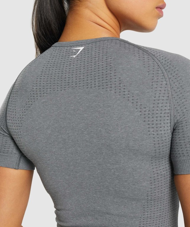 Grey Gymshark Vital Seamless 2.0 Women's T Shirts | US-54ASQNY