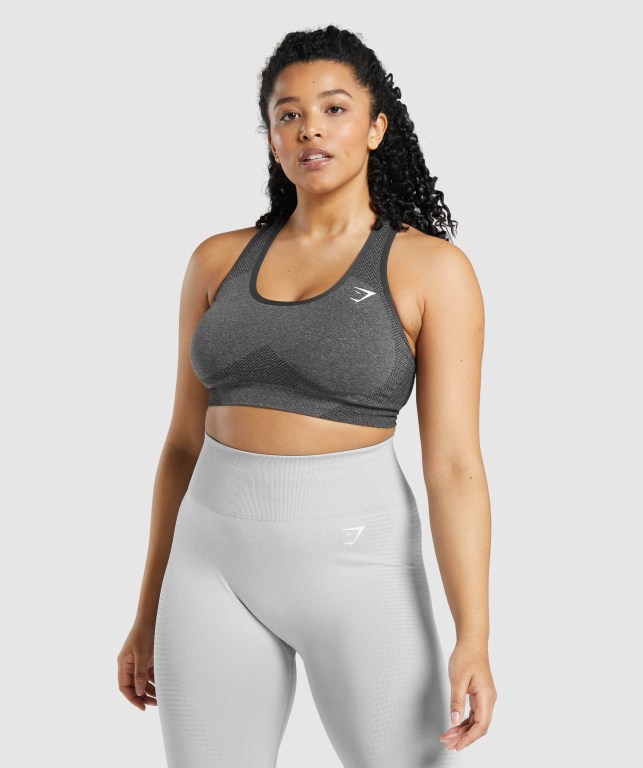 Grey Gymshark Vital Seamless 2.0 Women\'s Sports Bra | US-71QKTWZ