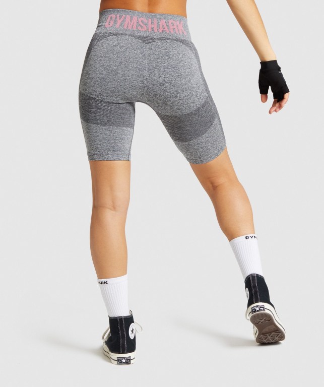 Grey / Pink Gymshark Flex Cycling Women's Shorts | US-80ORMCE