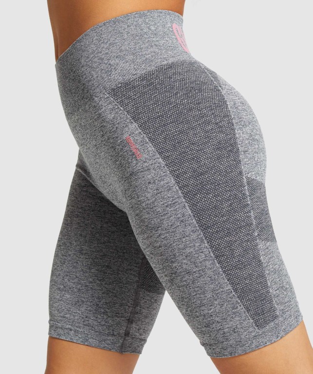 Grey / Pink Gymshark Flex Cycling Women's Shorts | US-80ORMCE