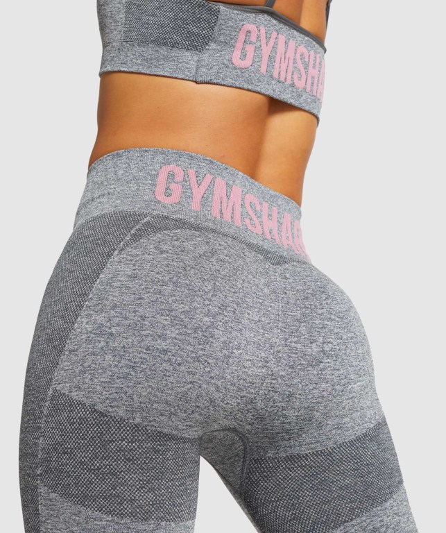 Grey / Pink Gymshark Flex Cycling Women's Shorts | US-80ORMCE