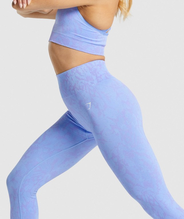 Light Blue Gymshark Adapt Animal Seamless High Waisted Women's Leggings | US-13FELMJ