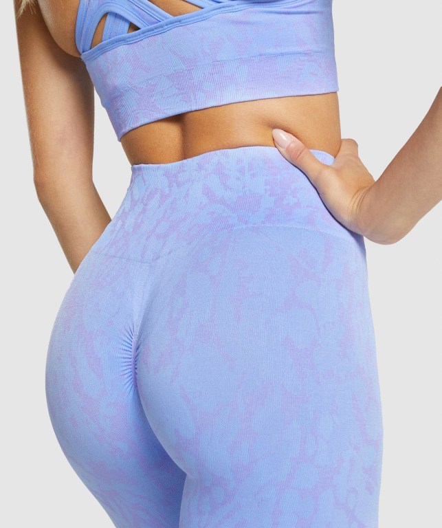 Light Blue Gymshark Adapt Animal Seamless High Waisted Women's Leggings | US-13FELMJ