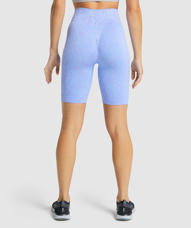 Light Blue Gymshark Adapt Animal Seamless Cycling Women's Shorts | US-30JHBTA