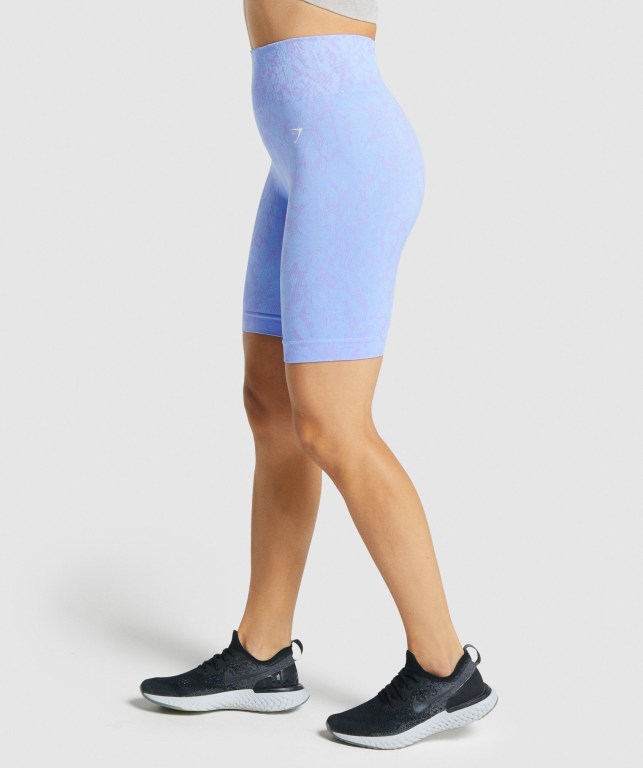 Light Blue Gymshark Adapt Animal Seamless Cycling Women's Shorts | US-30JHBTA