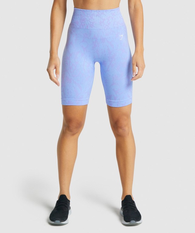 Light Blue Gymshark Adapt Animal Seamless Cycling Women\'s Shorts | US-30JHBTA