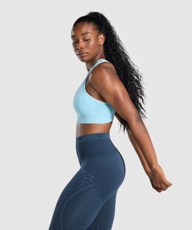 Light Blue Gymshark Apex Seamless Women's Sports Bra | US-45MPNVO