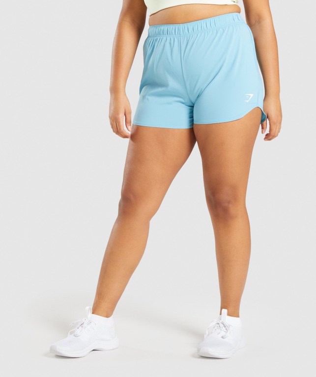 Light Blue Gymshark Essential Loose Training Women\'s Shorts | US-26LEXYM