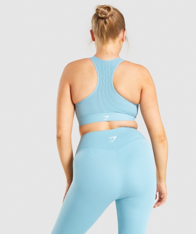 Light Blue Gymshark Lightweight High Support Training Women's Sports Bra | US-63SZLHR