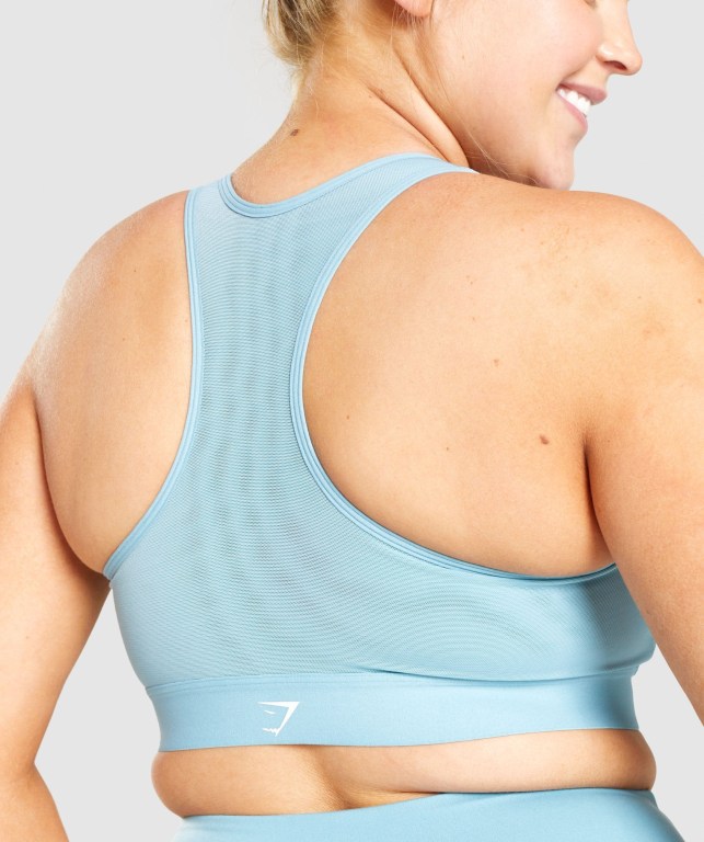 Light Blue Gymshark Lightweight High Support Training Women's Sports Bra | US-63SZLHR