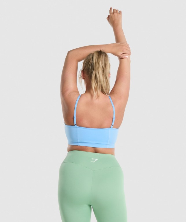 Light Blue Gymshark Training Bandeau Women's Sports Bra | US-48CYUNP