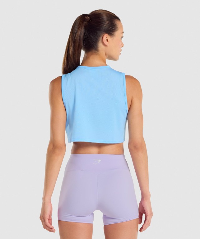 Light Blue Gymshark Training Crop Women's Tank Tops | US-83QUSIG