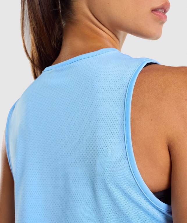 Light Blue Gymshark Training Crop Women's Tank Tops | US-83QUSIG