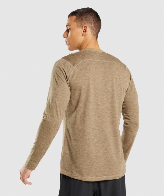 Light Brown / Grey Gymshark Retake Men's T Shirts | US-54NAVEK