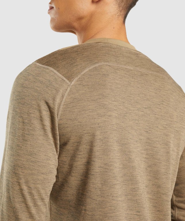 Light Brown / Grey Gymshark Retake Men's T Shirts | US-54NAVEK