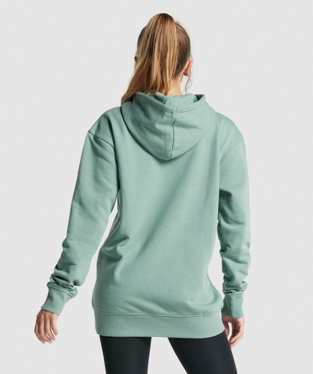 Light Green Gymshark Apollo Graphic Oversized Women's Hoodies | US-92YCLSH