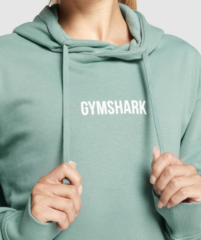 Light Green Gymshark Apollo Graphic Oversized Women's Hoodies | US-92YCLSH