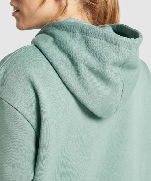 Light Green Gymshark Apollo Graphic Oversized Women's Hoodies | US-92YCLSH