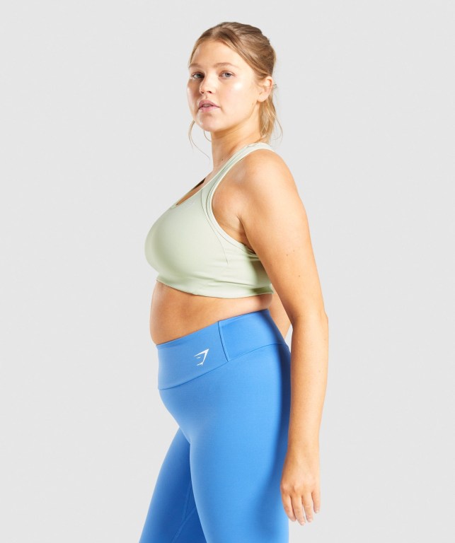 Light Green Gymshark Essential Racer Back Training Women's Sports Bra | US-37ZFKIM