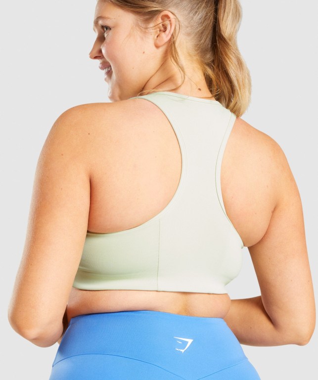 Light Green Gymshark Essential Racer Back Training Women's Sports Bra | US-37ZFKIM