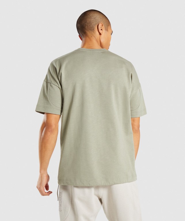 Light Green Gymshark Restore Men's T Shirts | US-96KAJWD