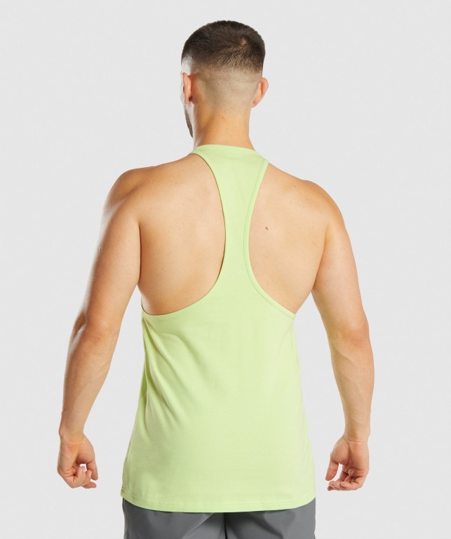 Light Green Gymshark Sharkhead Infill Men's Tank Tops | US-12SYRCV