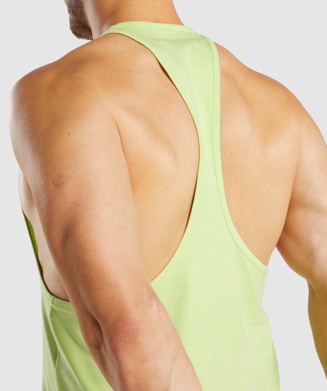 Light Green Gymshark Sharkhead Infill Men's Tank Tops | US-12SYRCV