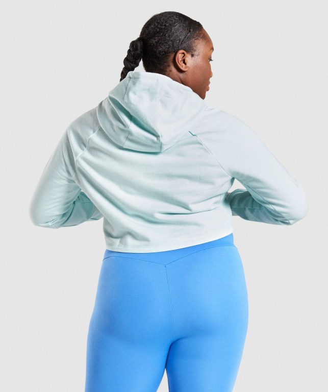 Light Green Gymshark Training Cropped Women's Hoodies | US-07RVTDS