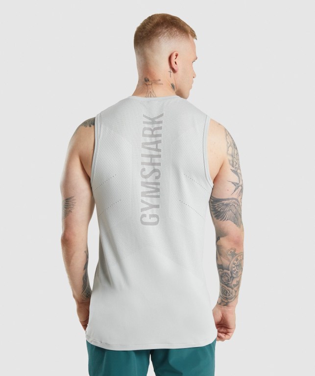 Light Grey / Grey Gymshark Apex Men's Tank Tops | US-68OXLET