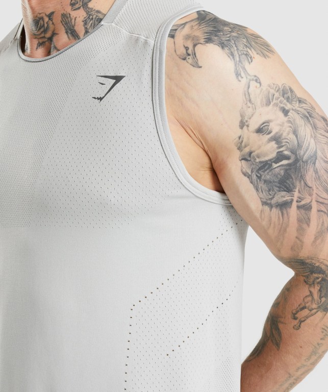 Light Grey / Grey Gymshark Apex Men's Tank Tops | US-68OXLET