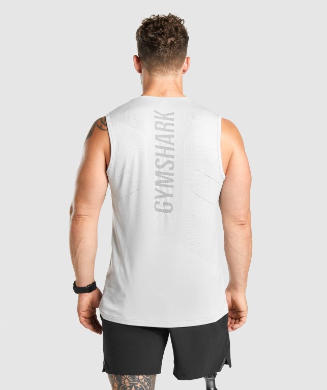 Light Grey Gymshark Apex Seamless Men's Tank Tops | US-06SVRNQ