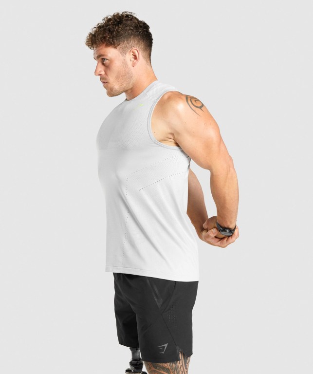 Light Grey Gymshark Apex Seamless Men's Tank Tops | US-06SVRNQ