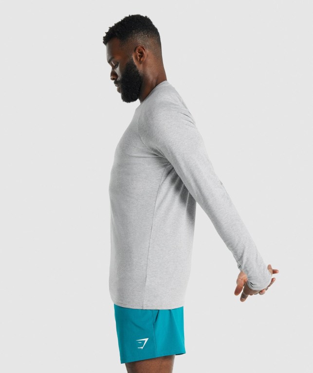 Light Grey Gymshark Apollo Men's T Shirts | US-79SPOGX