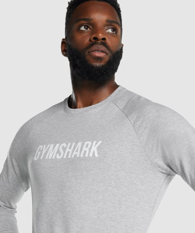 Light Grey Gymshark Apollo Men's T Shirts | US-79SPOGX