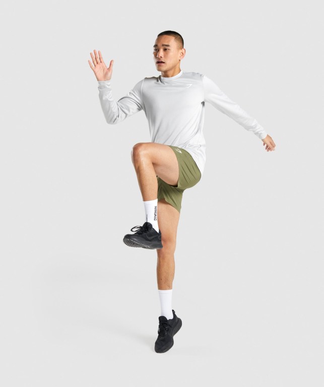 Light Grey Gymshark Arrival Crew Sweatshirt Men's Hoodies | US-31IFDJR