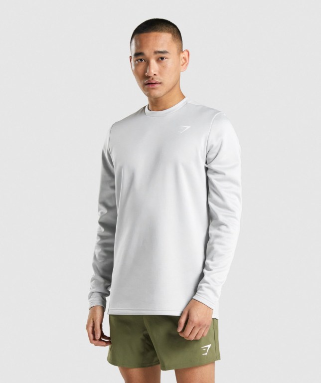 Light Grey Gymshark Arrival Crew Sweatshirt Men\'s Hoodies | US-31IFDJR