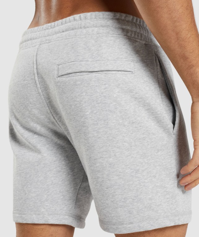 Light Grey Gymshark Crest Men's Shorts | US-78RGECK