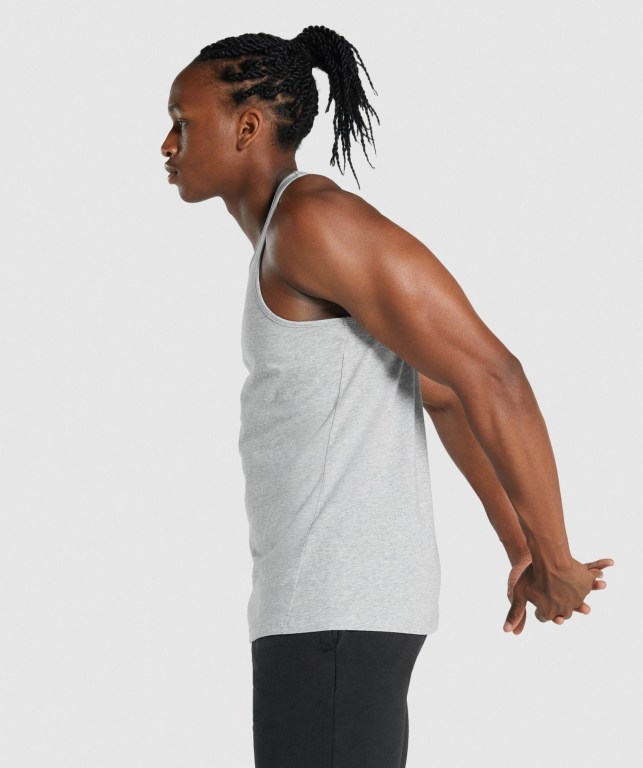 Light Grey Gymshark Critical 2.0 Men's Tank Tops | US-69UOTXI