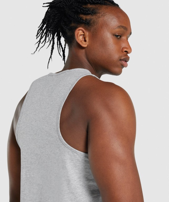 Light Grey Gymshark Critical 2.0 Men's Tank Tops | US-69UOTXI