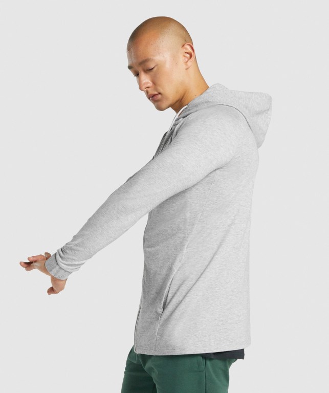 Light Grey Gymshark Critical 2.0 Zip Up Men's Hoodies | US-63KTCNF