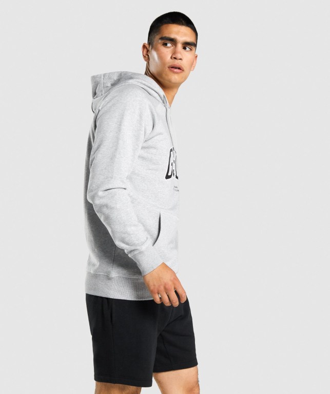 Light Grey Gymshark GSLC Collegiate Men's Hoodies | US-75DCZUR