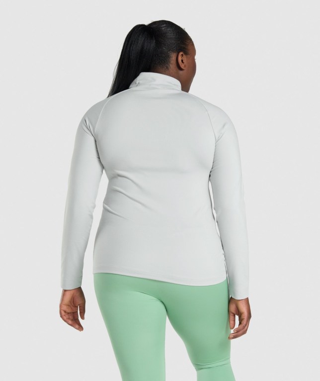 Light Grey Gymshark Training 1/4 Zip Women's Hoodies | US-40CUIGM