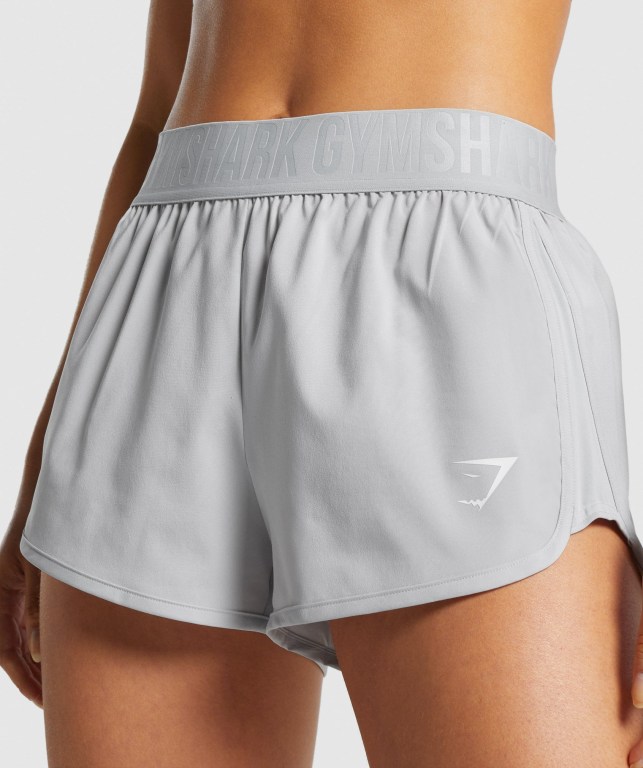 Light Grey Gymshark Training Loose Fit Women's Shorts | US-32COVHL