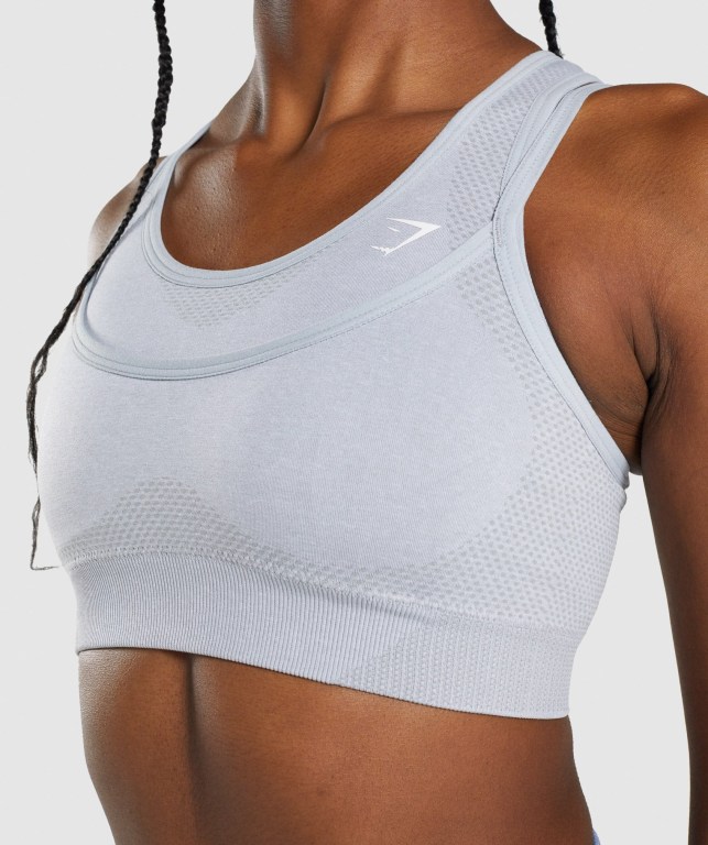 Light Grey Gymshark Vital Rise Seamless Women's Sports Bra | US-74VCXJD