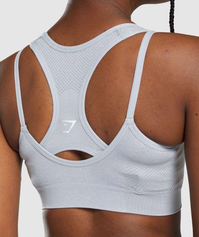 Light Grey Gymshark Vital Rise Seamless Women's Sports Bra | US-74VCXJD