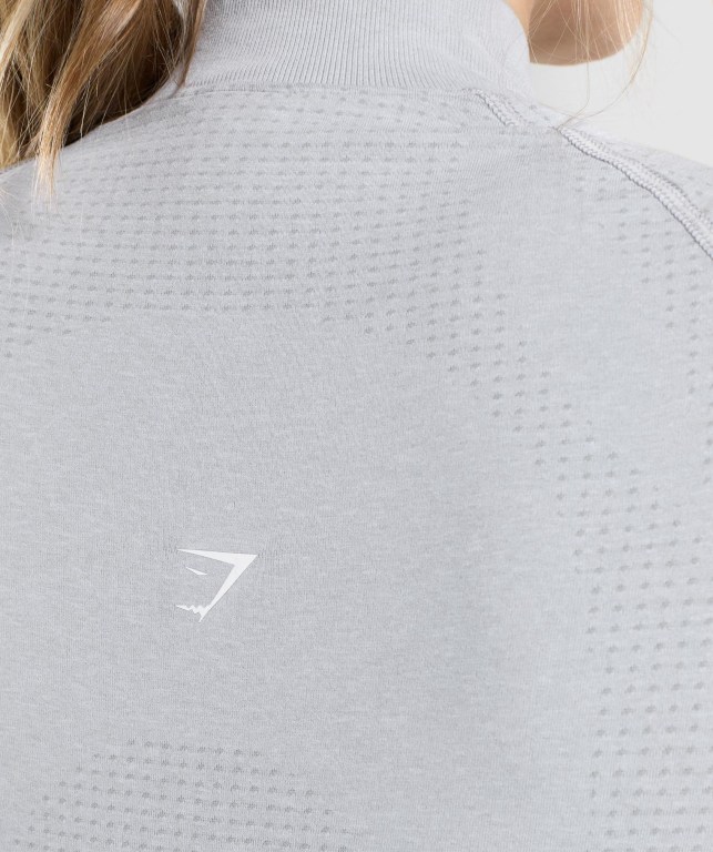 Light Grey Gymshark Vital Seamless 2.0 1/2 Zip Women's Hoodies | US-23USHEO