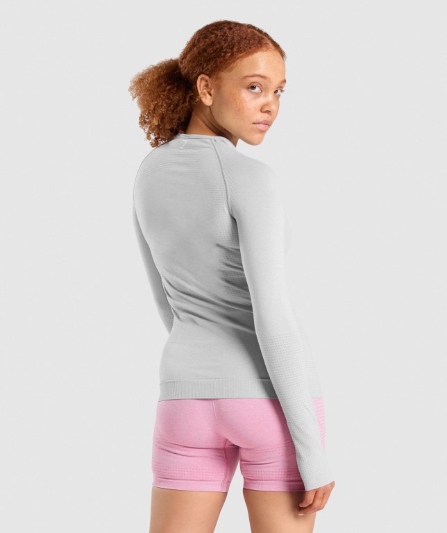 Light Grey Gymshark Vital Seamless 2.0 Top Women's T Shirts | US-17TSIGF