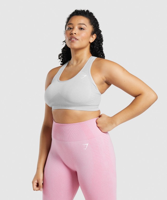 Light Grey Gymshark Vital Seamless 2.0 Women\'s Sports Bra | US-09ULWPM