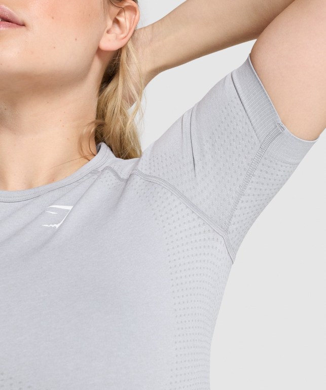 Light Grey Gymshark Vital Seamless 2.0 Women's T Shirts | US-86TSVPZ